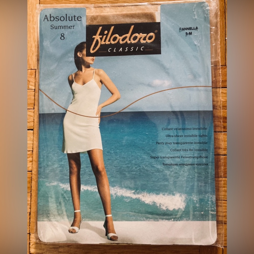 FILODORO Classic - Absolute Summer 8 - Ultra Sheer Tights - Cannella 3-M - New!